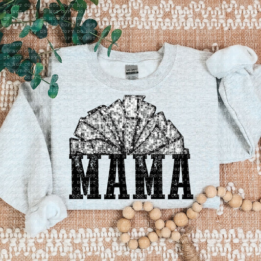 CHEER MAMA FAUX EMBROIDERY FAUX SEQUIN- PNG File- Digital Download