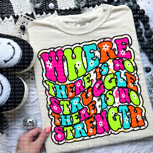 WHERE THERE IS NO STRUGGLE THERE IS NO STRENGTH TEE