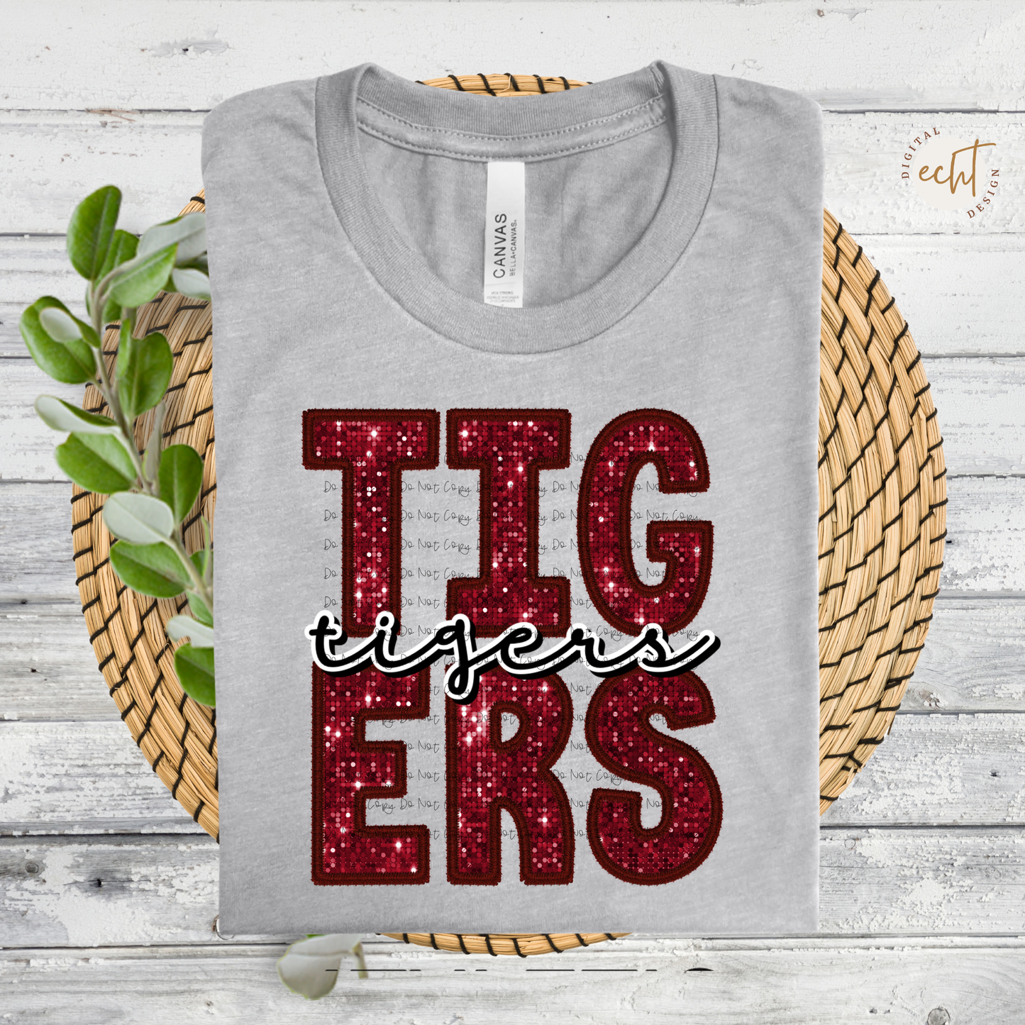 Tigers Faux Sequin/Embroidery - PNG File- Digital Download
