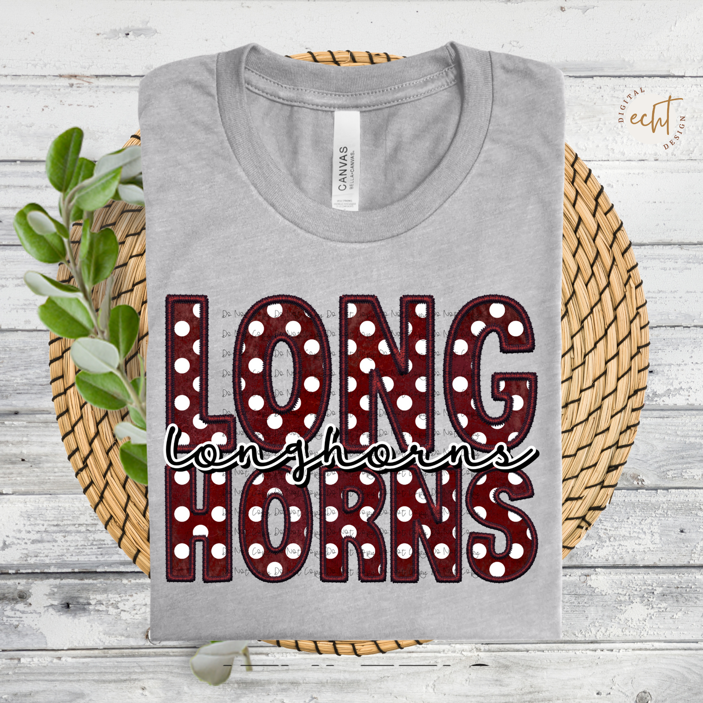 Longhorns Faux Embroidery - PNG File- Digital Download
