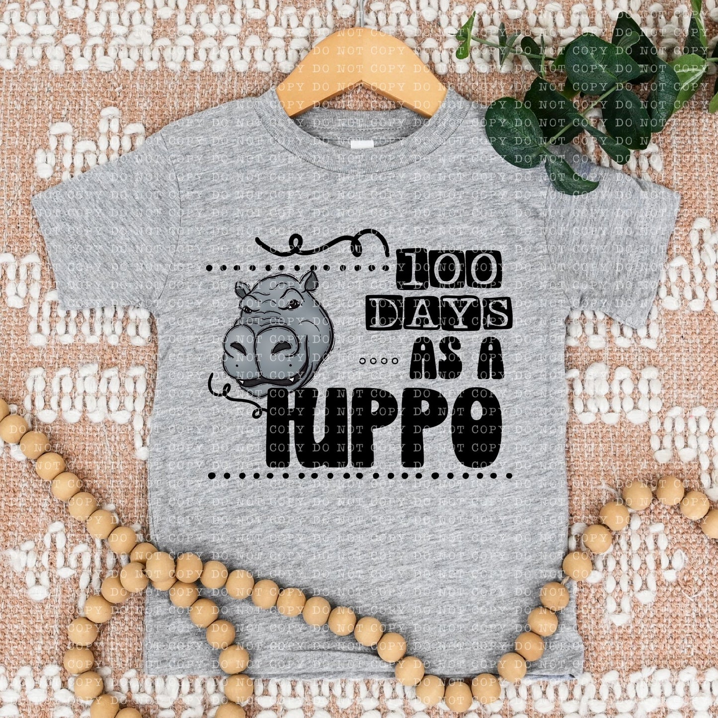 100 DAYS AS A HIPPO- PNG File- Digital Download
