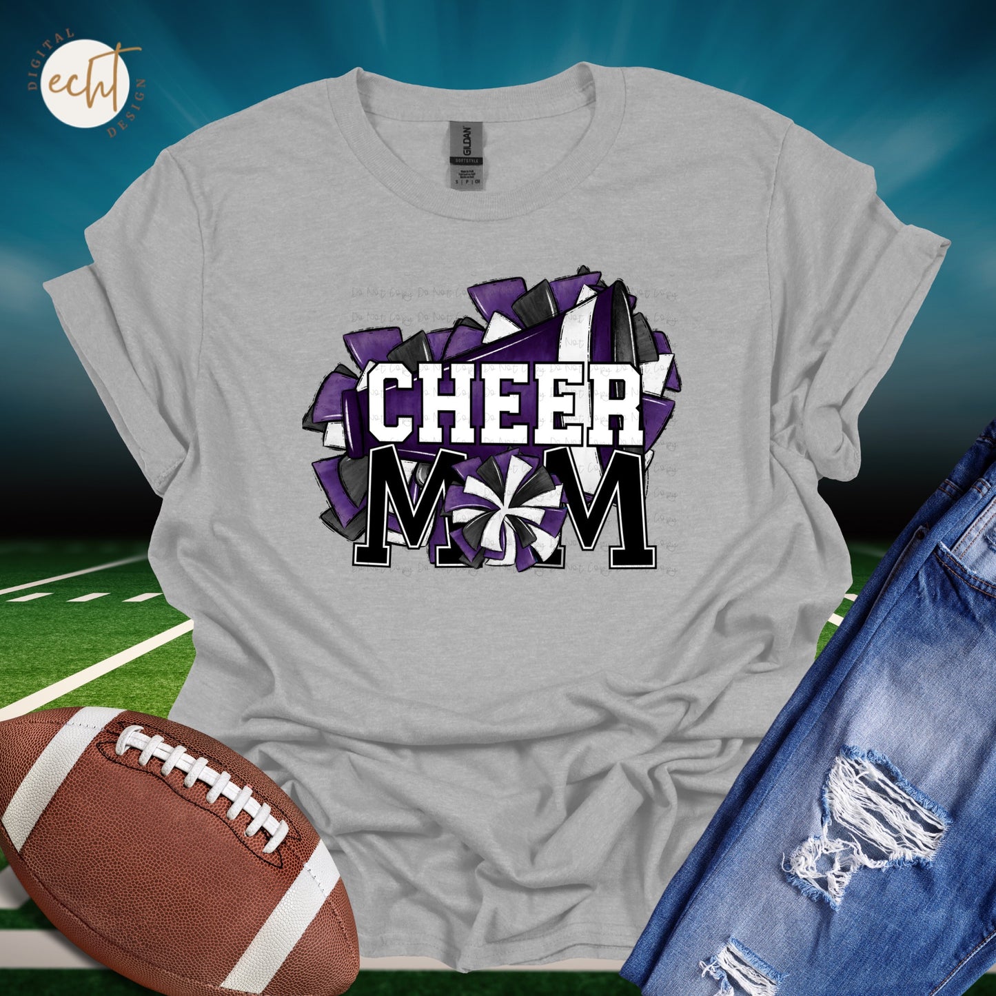 Cheer Mom Purple- PNG File- Digital Download