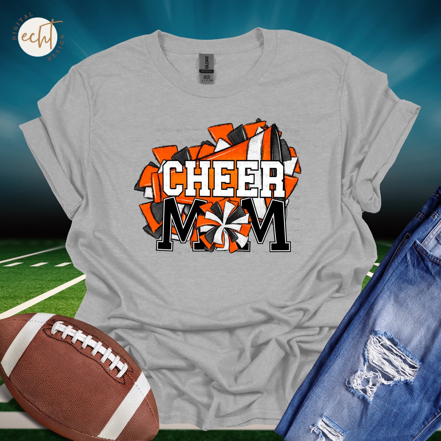 Cheer Mom Orange- PNG File- Digital Download