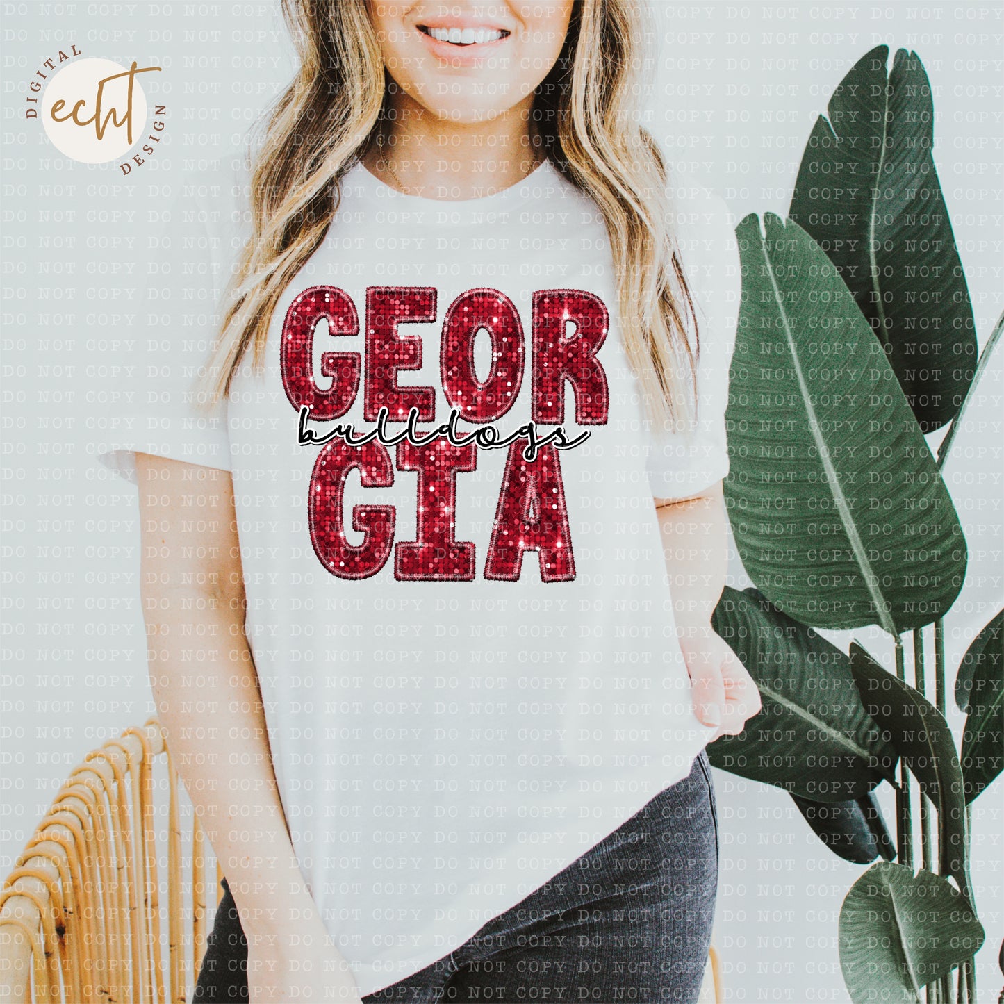 Georgia Faux Sequin/ Embroidery - PNG File- Digital Download