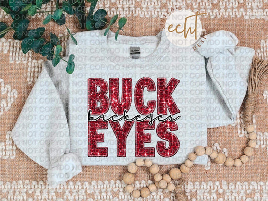 Buckeyes  Faux Sequin Faux Embroidery - PNG File- Digital Download