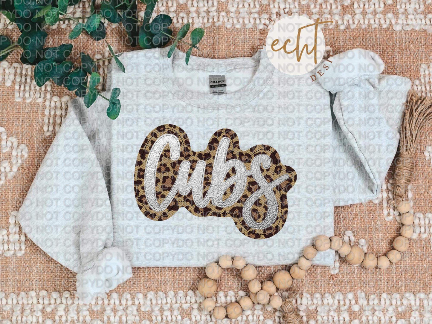 Cubs Faux Sequin Faux Embroidery - PNG File- Digital Download
