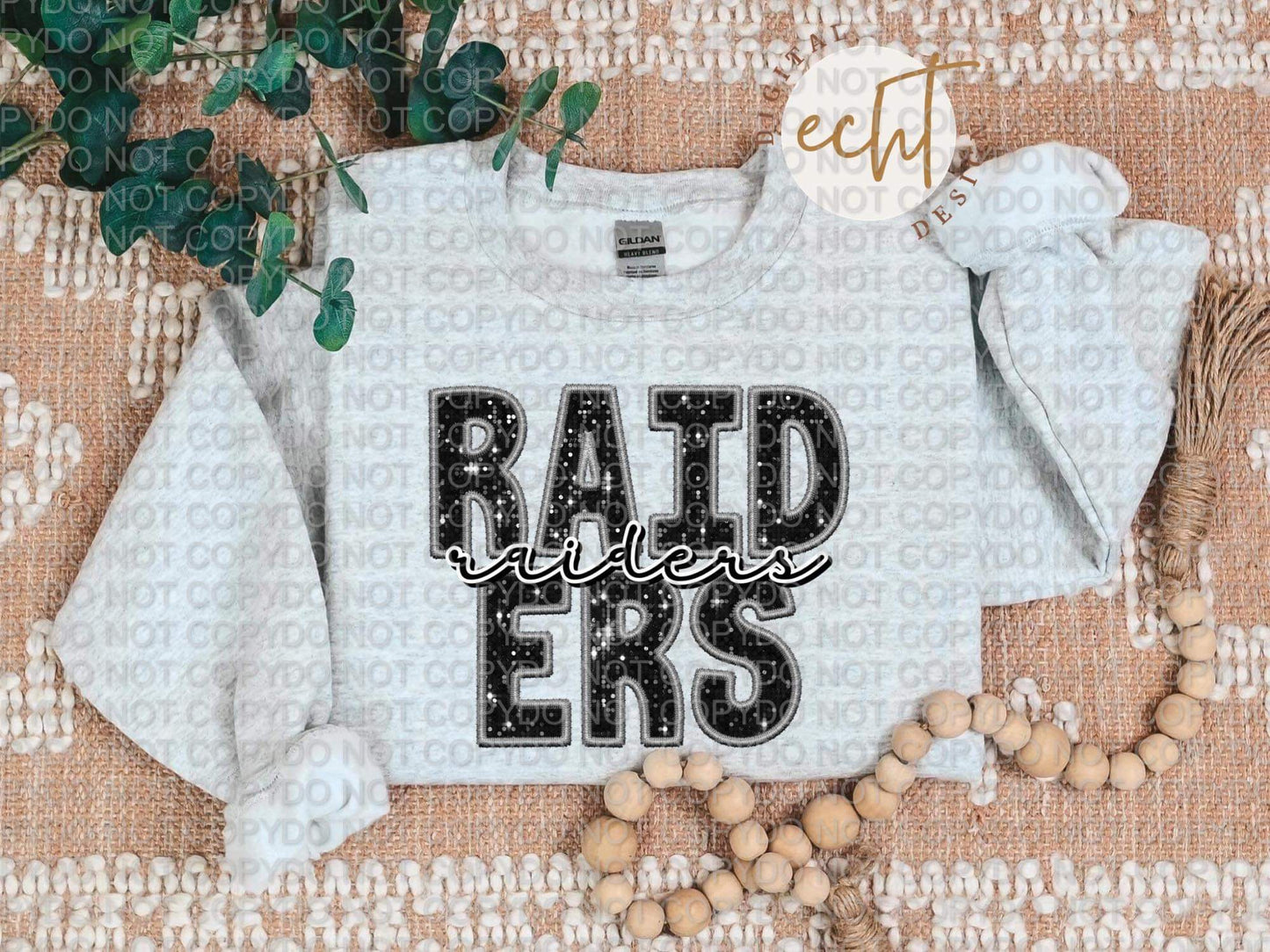 Raiders Faux Sequin Faux Embroidery - PNG File- Digital Download