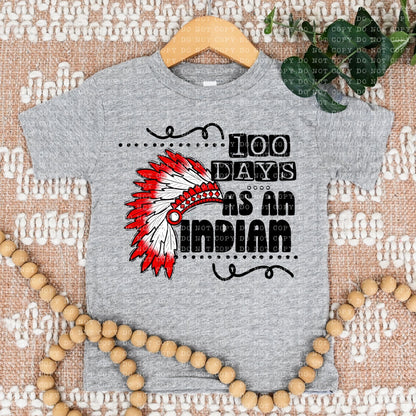 100 DAYS AS AN INDIAN RED- PNG File- Digital Download