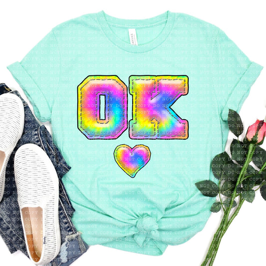 OKLAHOMA INFLATED TIE DYE - PNG File- Digital Download