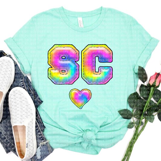 SOUTH CAROLINA INFLATED TIE DYE - PNG File- Digital Download