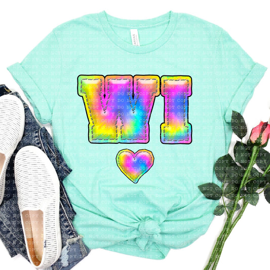 WISCONSIN INFLATED TIE DYE - PNG File- Digital Download