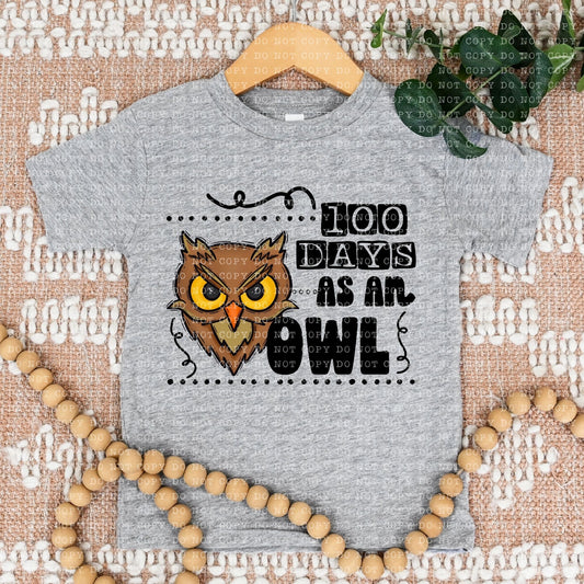 100 DAYS AS AN OWL- PNG File- Digital Download