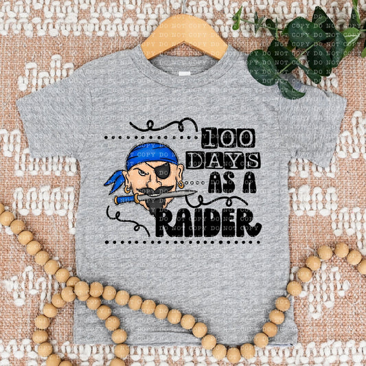 100 DAYS AS A RAIDER BLUE- PNG File- Digital Download