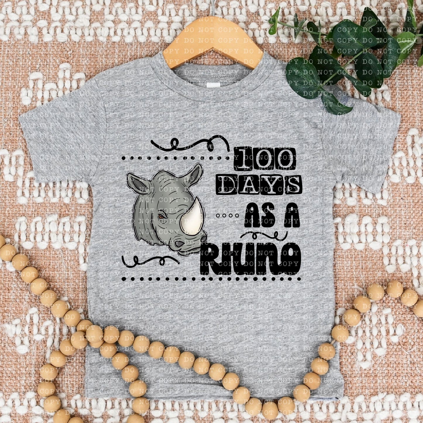 100 DAYS AS A RHINO- PNG File- Digital Download