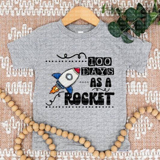100 DAYS AS A ROCKETS- PNG File- Digital Download