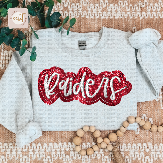 Raiders Faux Sequin Faux Embroidery - PNG File- Digital Download