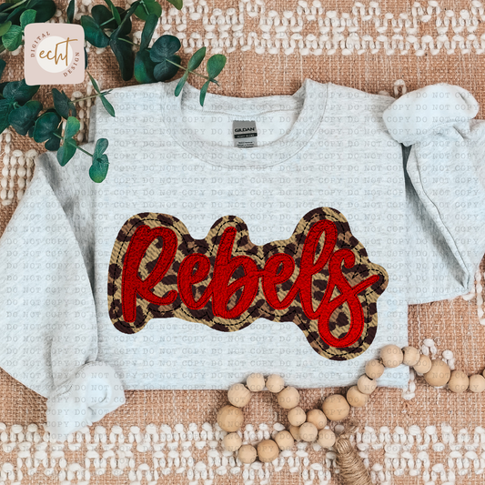 Rebels Faux Sequin Faux Embroidery - PNG File- Digital Download