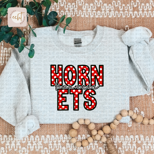 Hornets Faux Sequin Faux Embroidery - PNG File- Digital Download