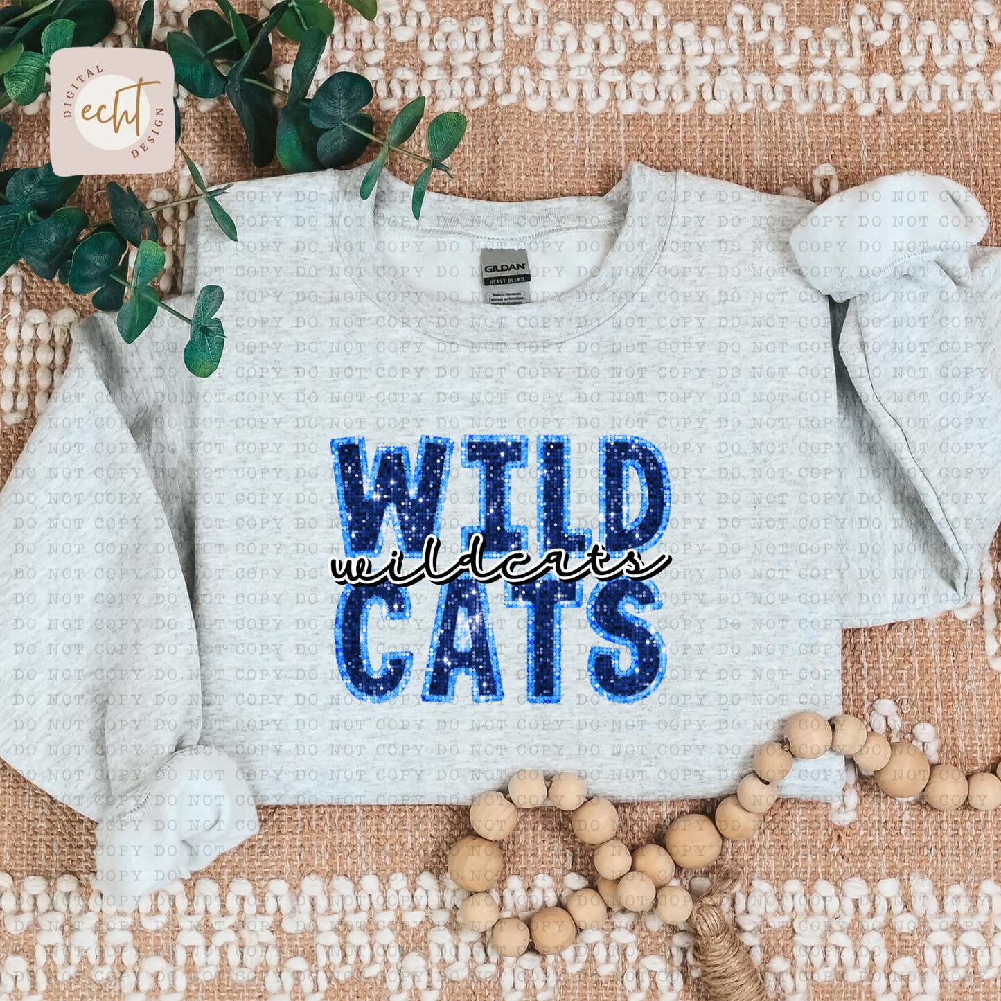 Wildcats Faux Sequin Faux Embroidery - PNG File- Digital Download