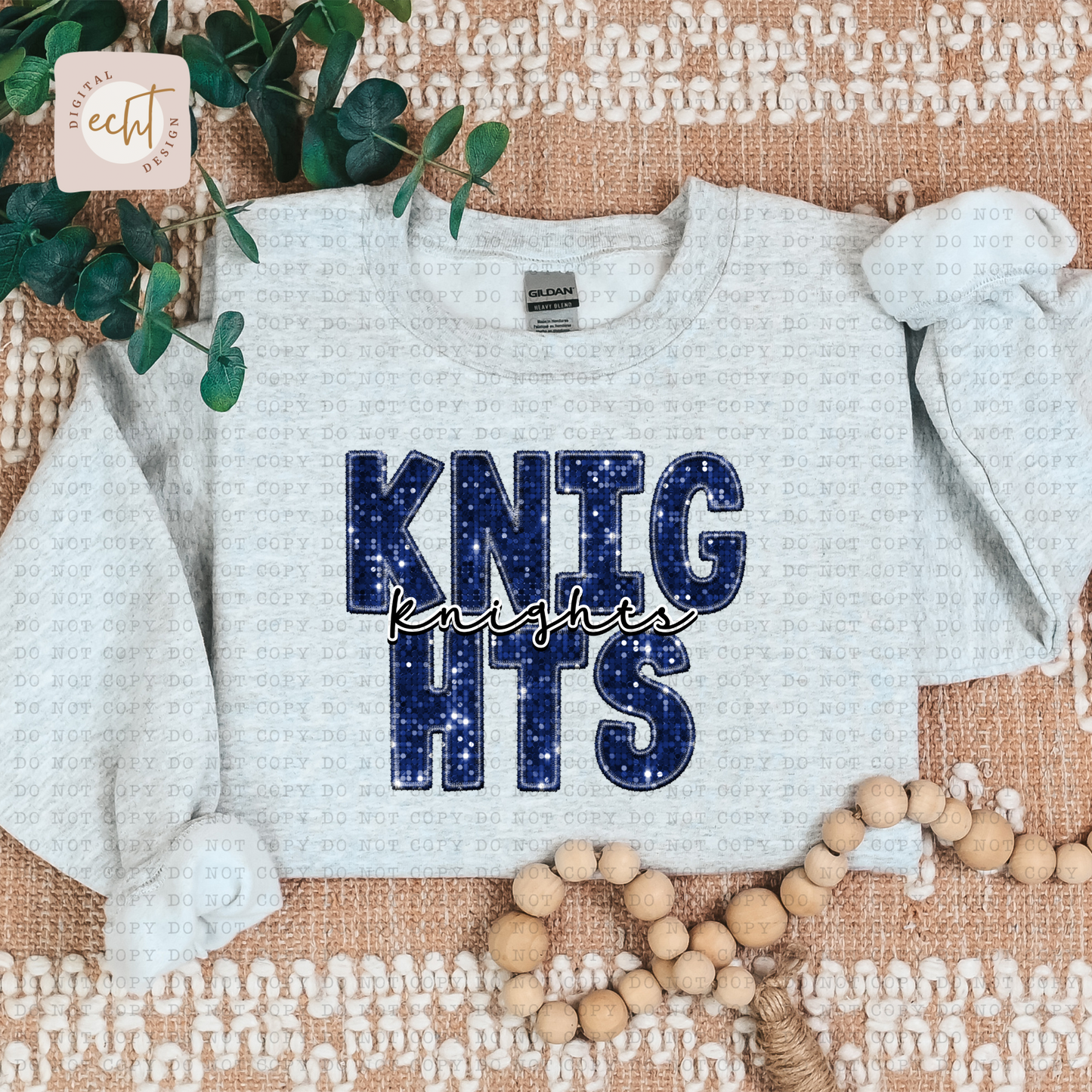 Knights Faux Sequin Faux Embroidery - PNG File- Digital Download