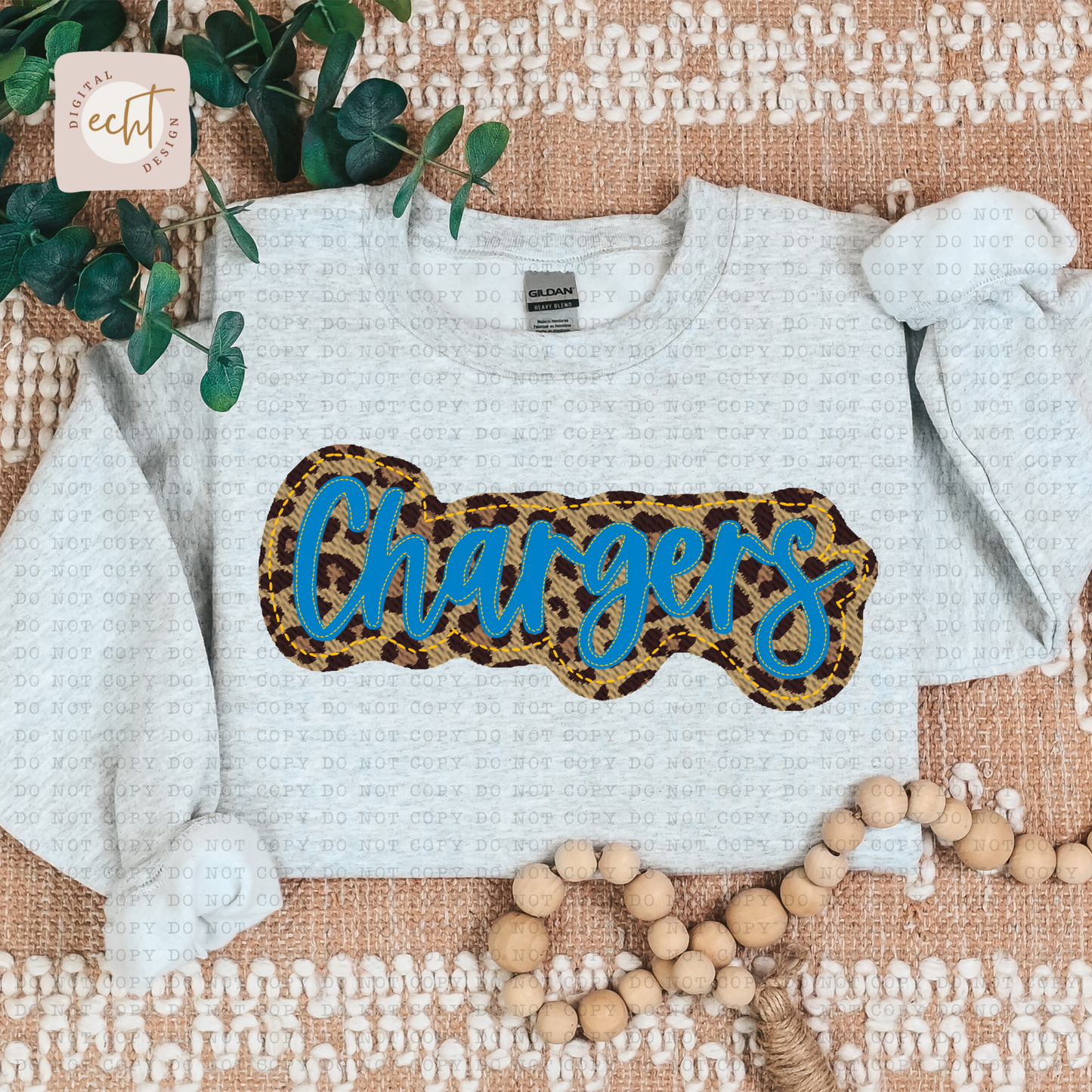 Chargers Faux Sequin Faux Embroidery - PNG File- Digital Download