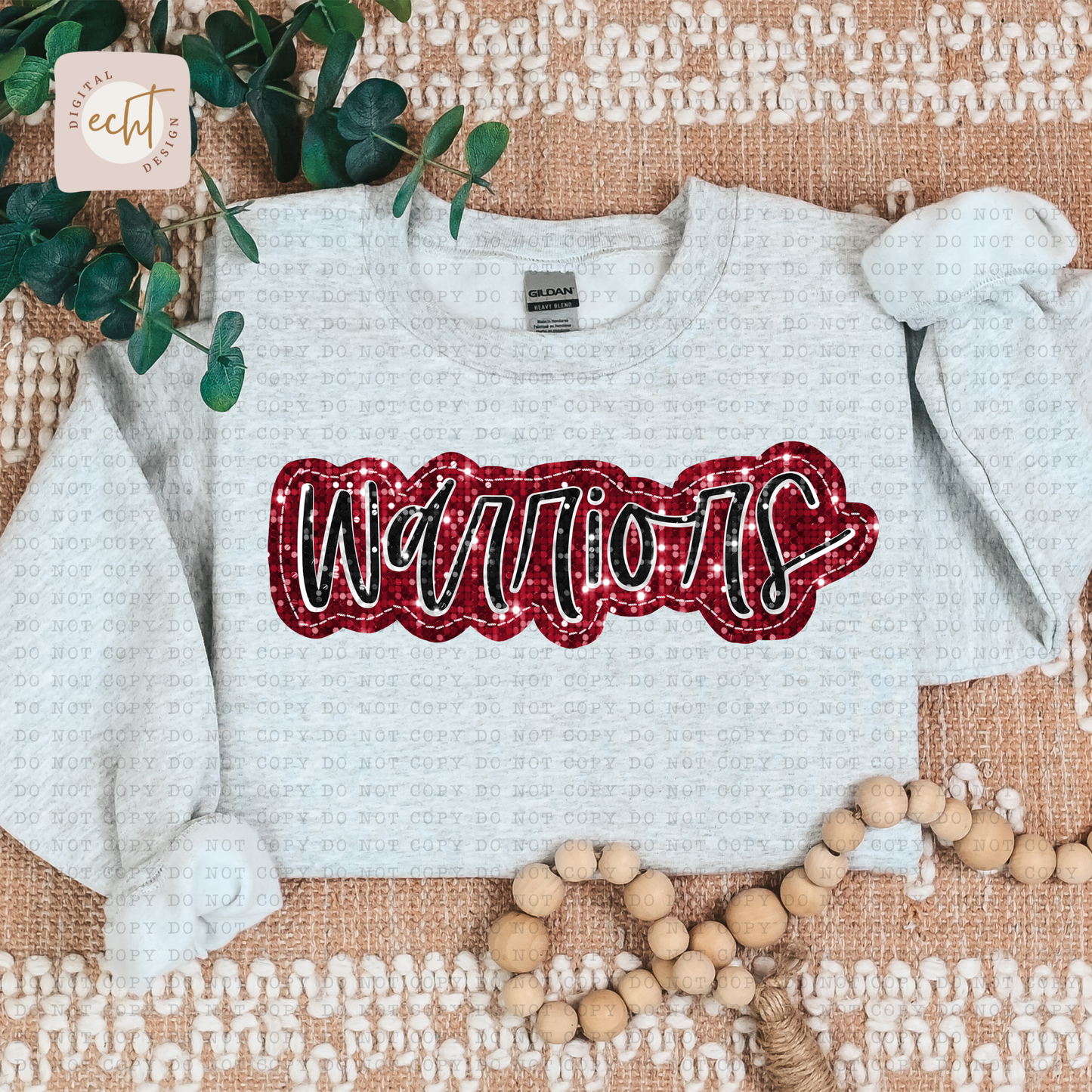 Warriors Faux Sequin Faux Embroidery - PNG File- Digital Download