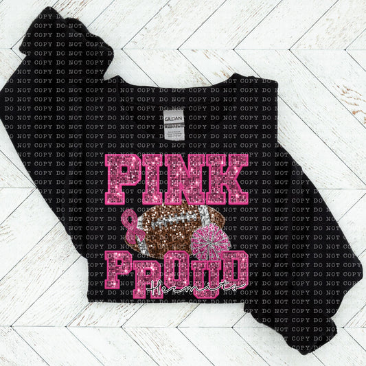 Pink and Proud Hermits Faux Sequin Faux Embroidery - PNG File- Digital Download