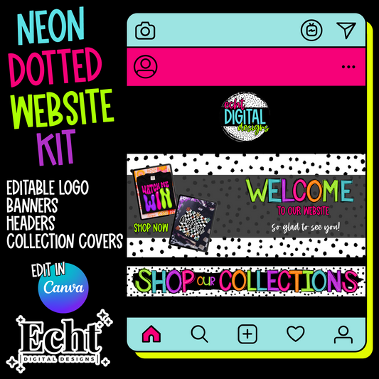NEON DOTTED WEBSITE GRAPHICS KIT