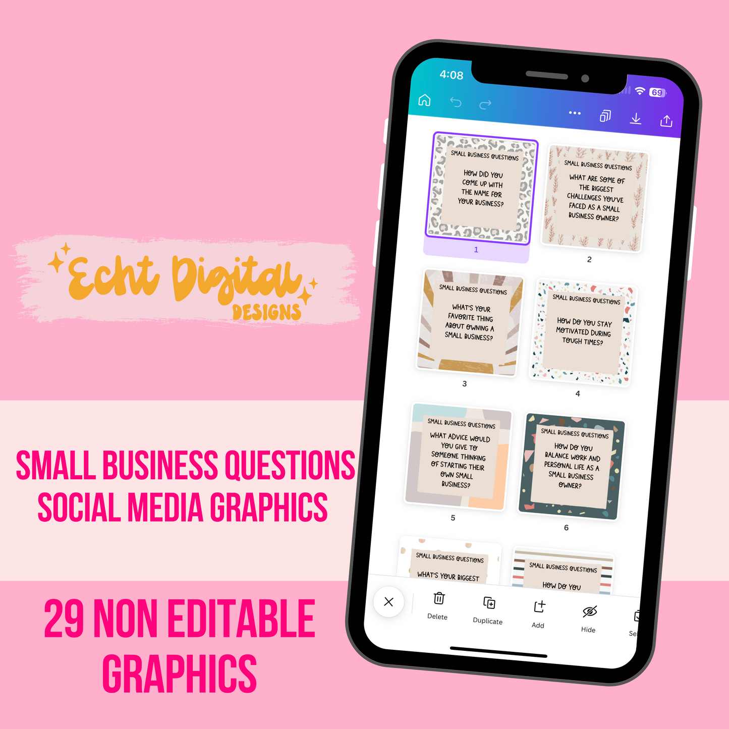 Small Business Questions NON EDITABLE Social Media Graphics Set