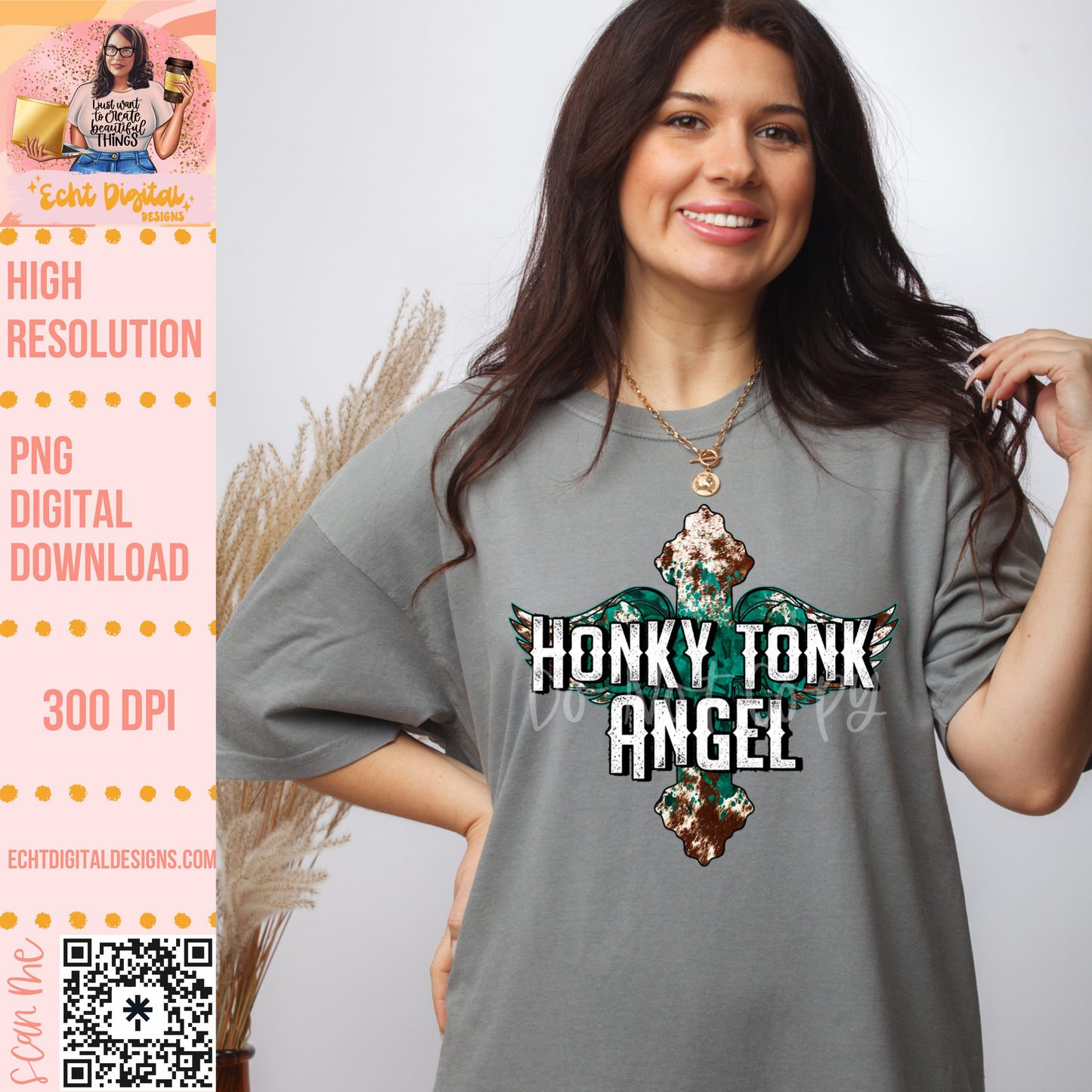 Honky Tonky Angel PNG Digital Download
