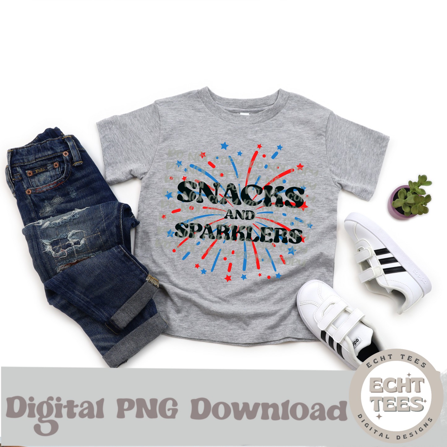 Snacks and sparklers PNG Digital Download