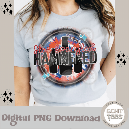 Star Spangled Hammered PNG Digital Download