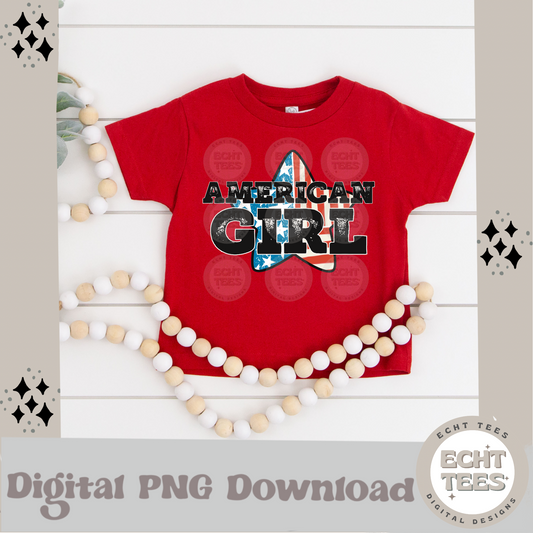 American Girl PNG Digital Download