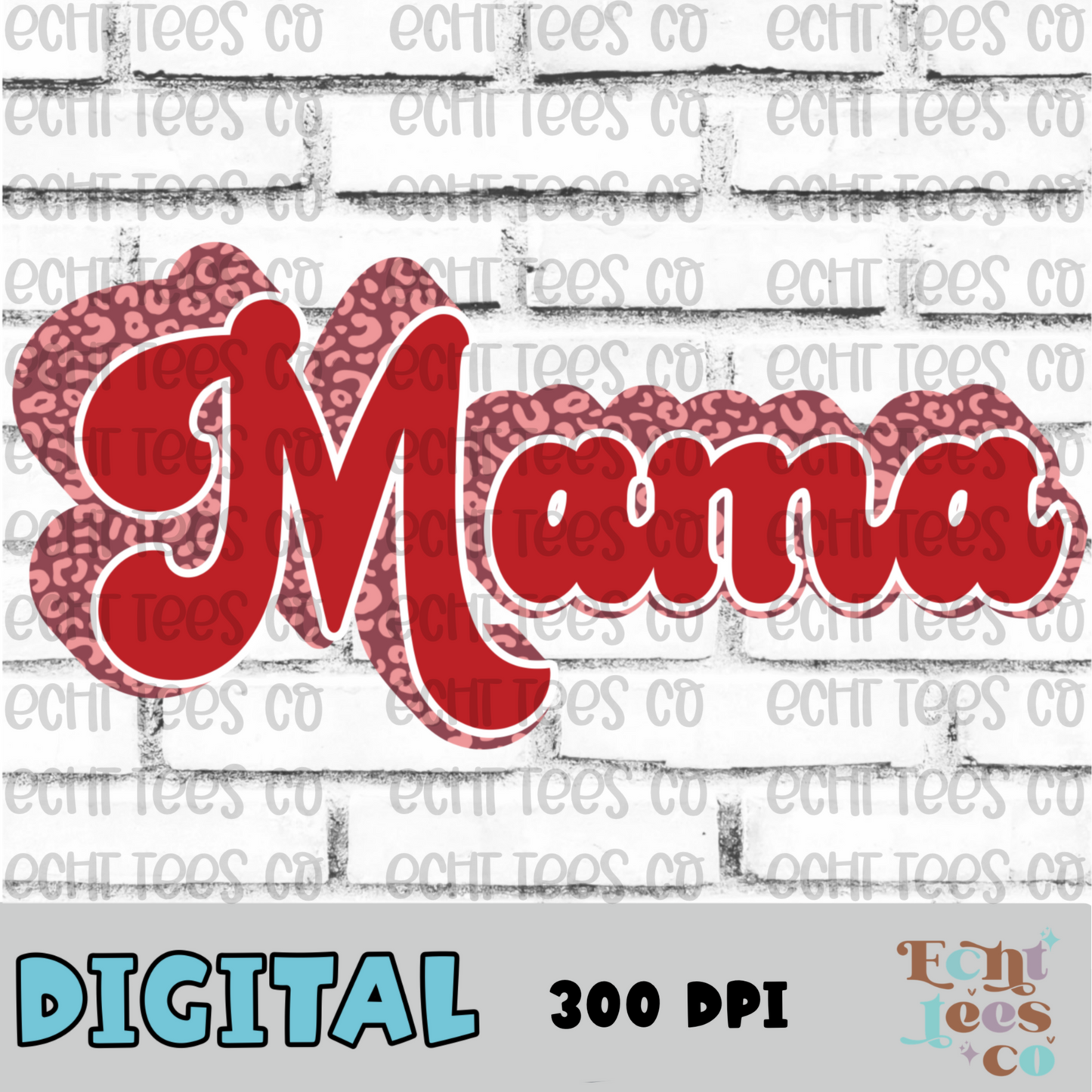 Mama retro red PNG Digital Download