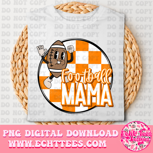 Football Mama Orange  PNG Digital Download