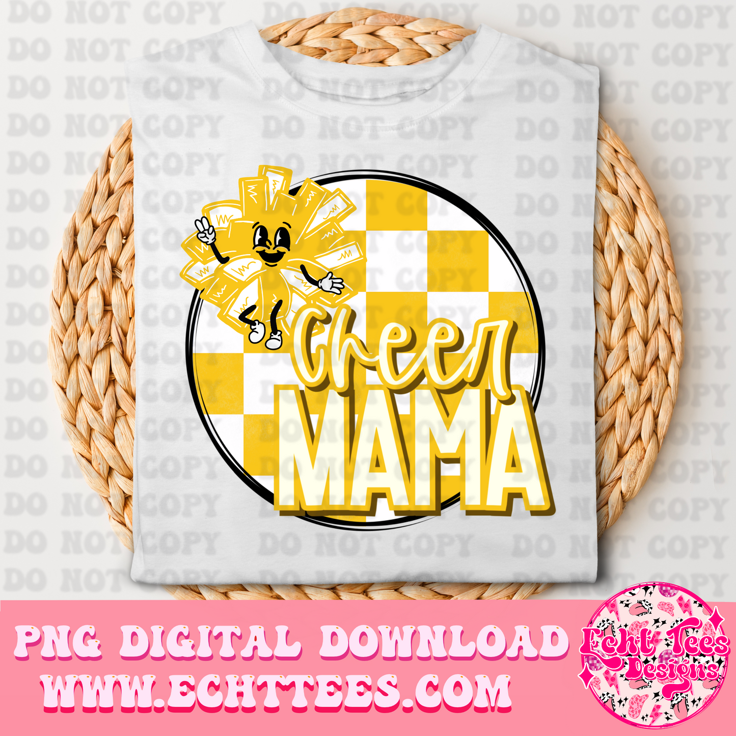 Cheer Mama Yellow PNG Digital Download