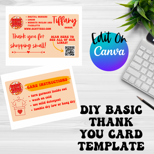 DIY Basic Thank You Card Template