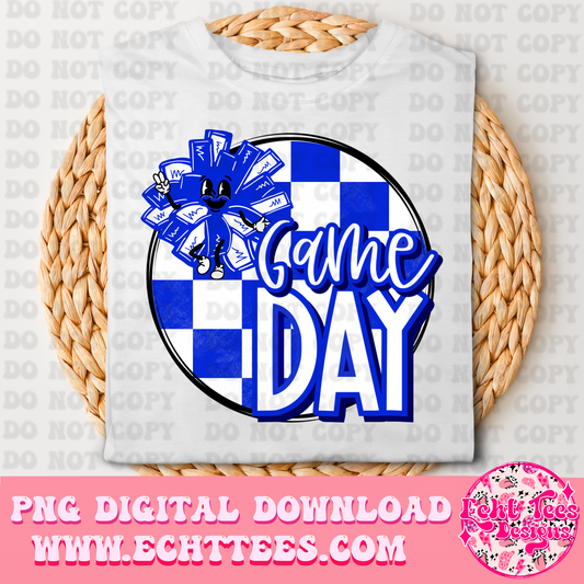 Game Day Cheer Blue PNG Digital Download