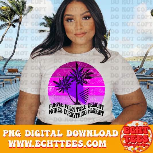 Purple Palm Tree PNG Digital Download
