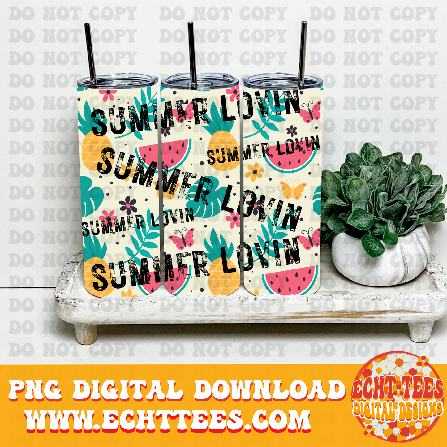 Summer Lovin Tumbler PNG Digital Download