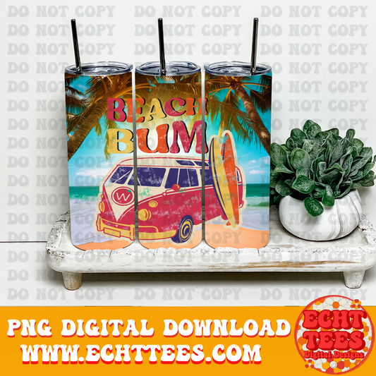 Beach Bum tumbler PNG Digital Download