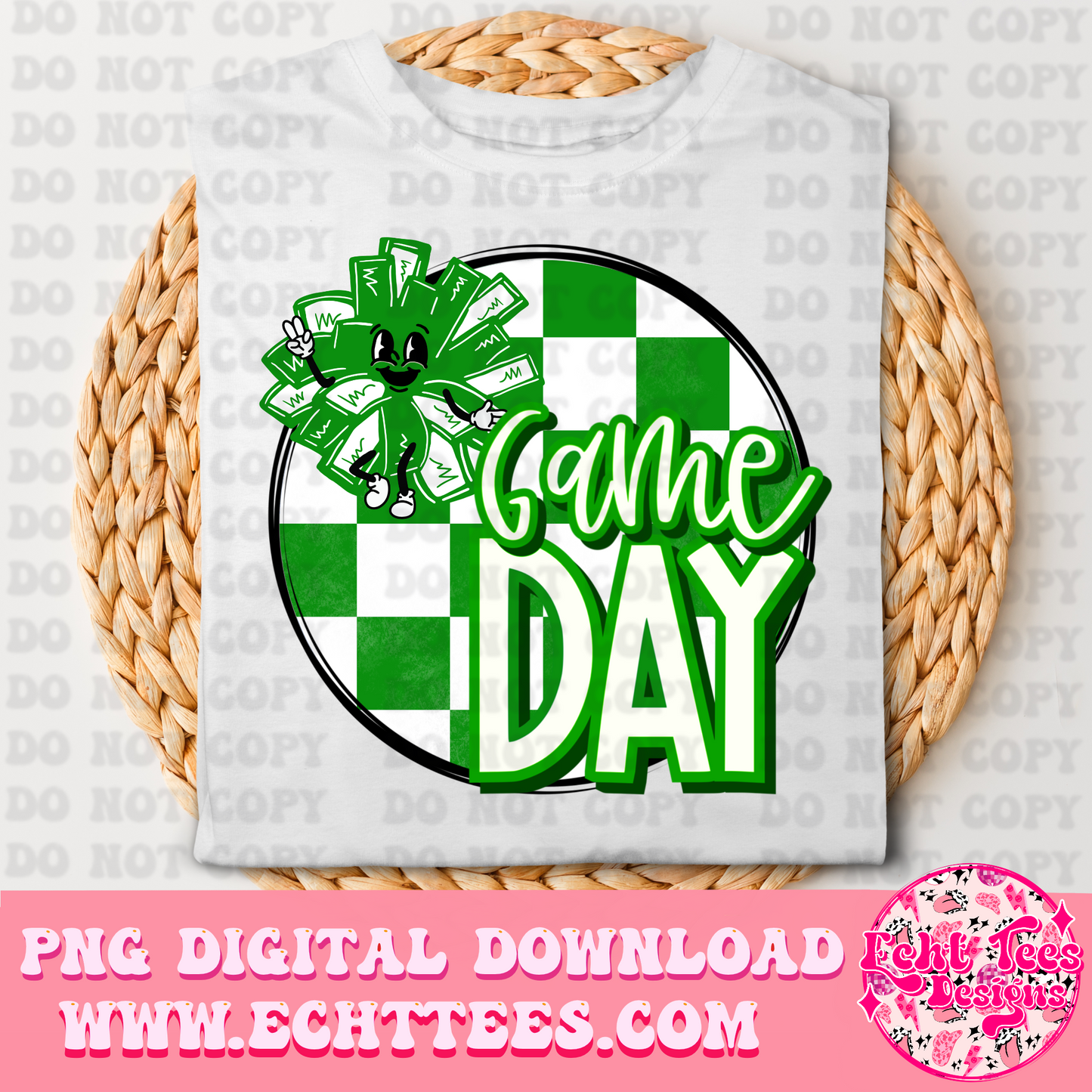 Game Day Cheer Green PNG Digital Download