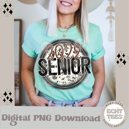 Senior 2022 cowprint PNG Digital Download