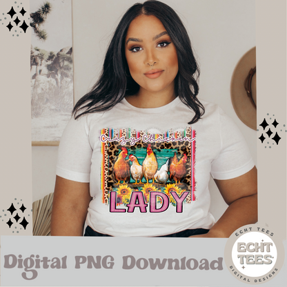 Crazy chicken lady PNG Digital Download