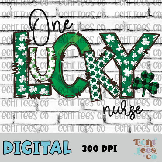One Lucky Nurse PNG Digital Download