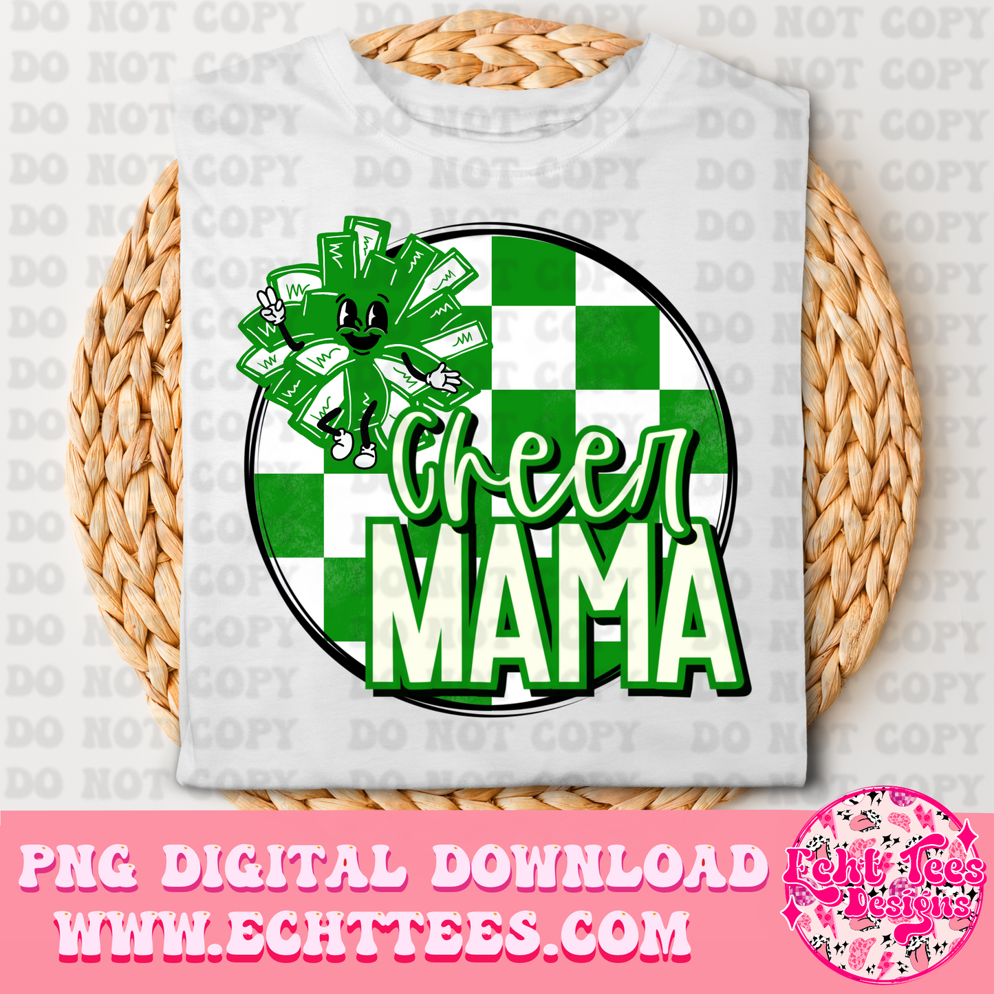 Cheer Mama Green PNG Digital Download