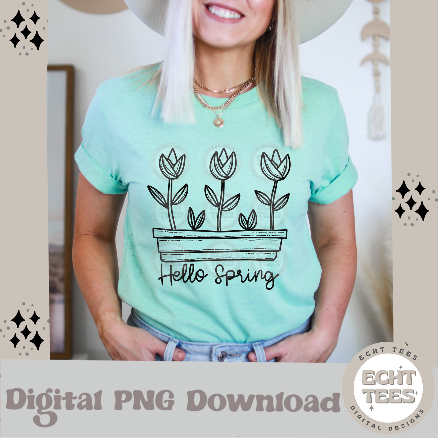 Hello spring PNG Digital Download