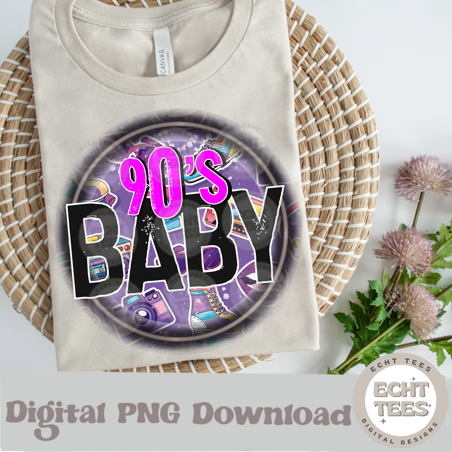90s Baby PNG Digital Download