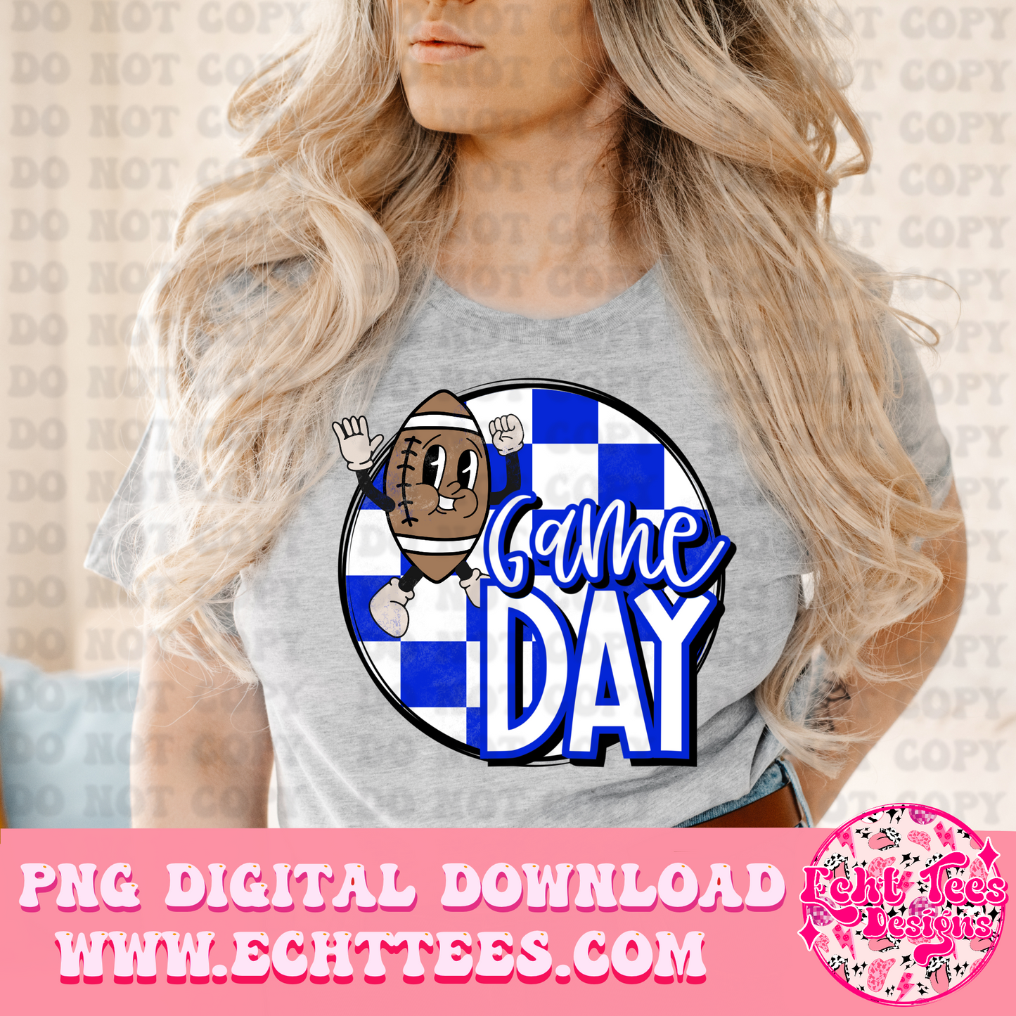 Game Day Blue PNG Digital Download