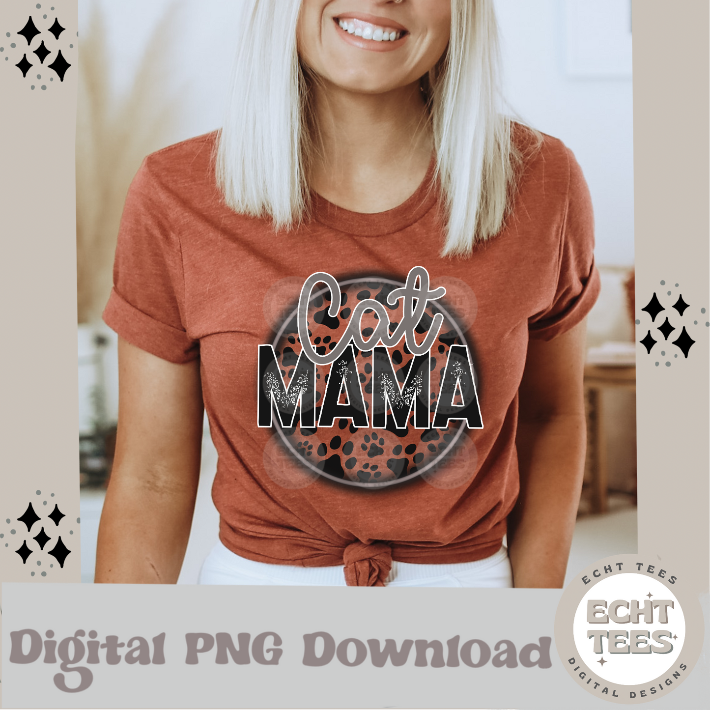 Cat Mama PNG Digital Download